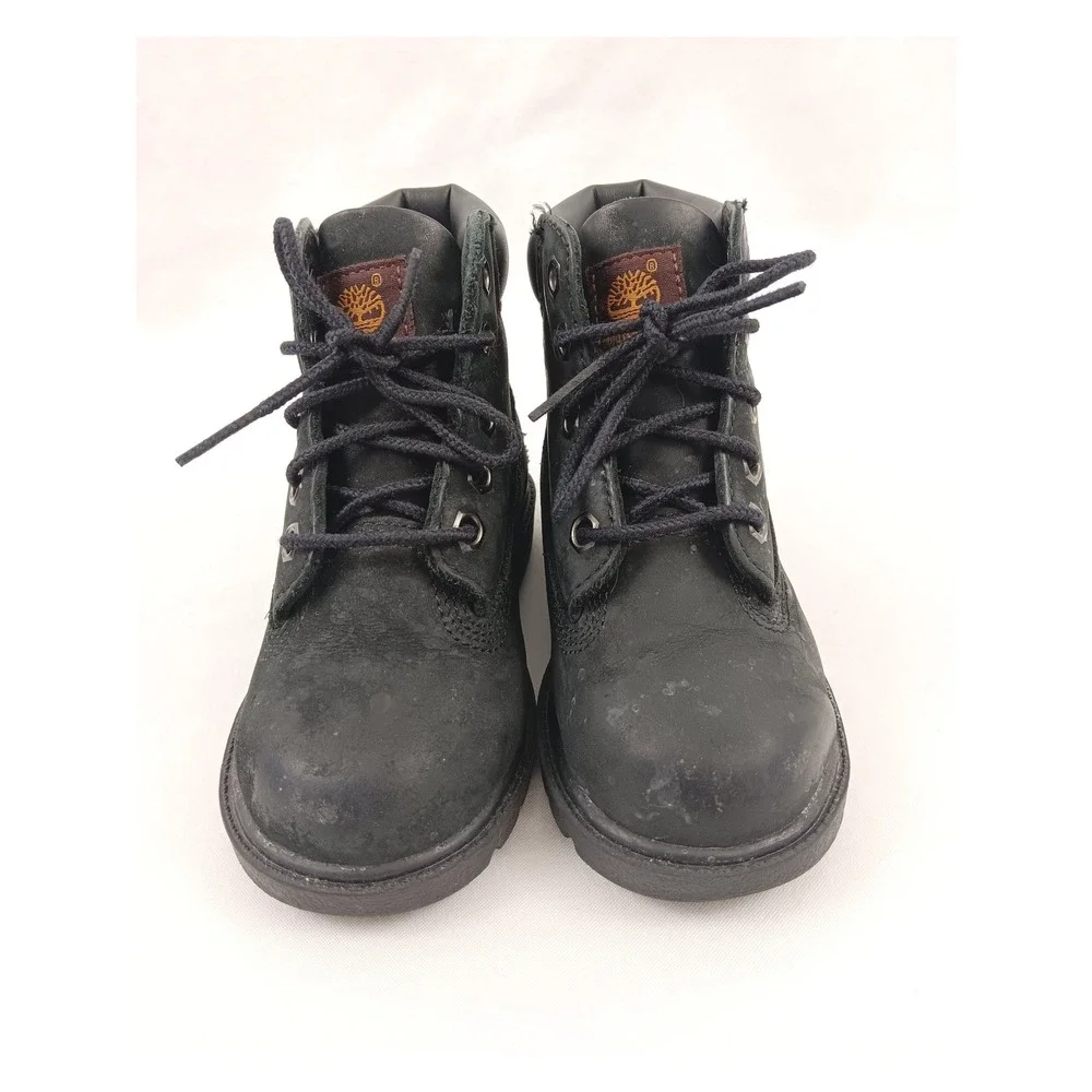 Kids Black Timberland Lace Up Ankle‎ Boots Size 8